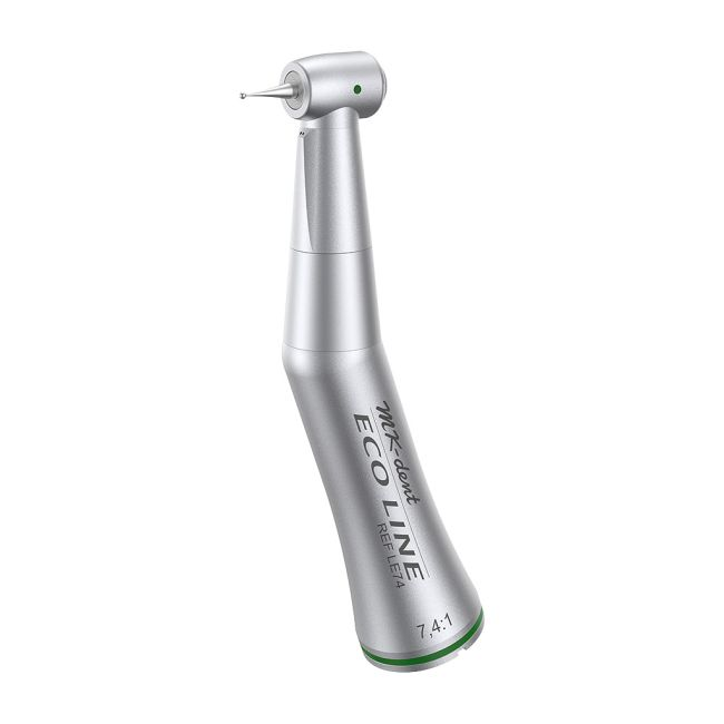 MK-dent LE74 Eco Line Winkelstück 7,4:1 grün ohne Licht für CA-Bohrer Ø 2,35 mm mit Chrombeschichtung