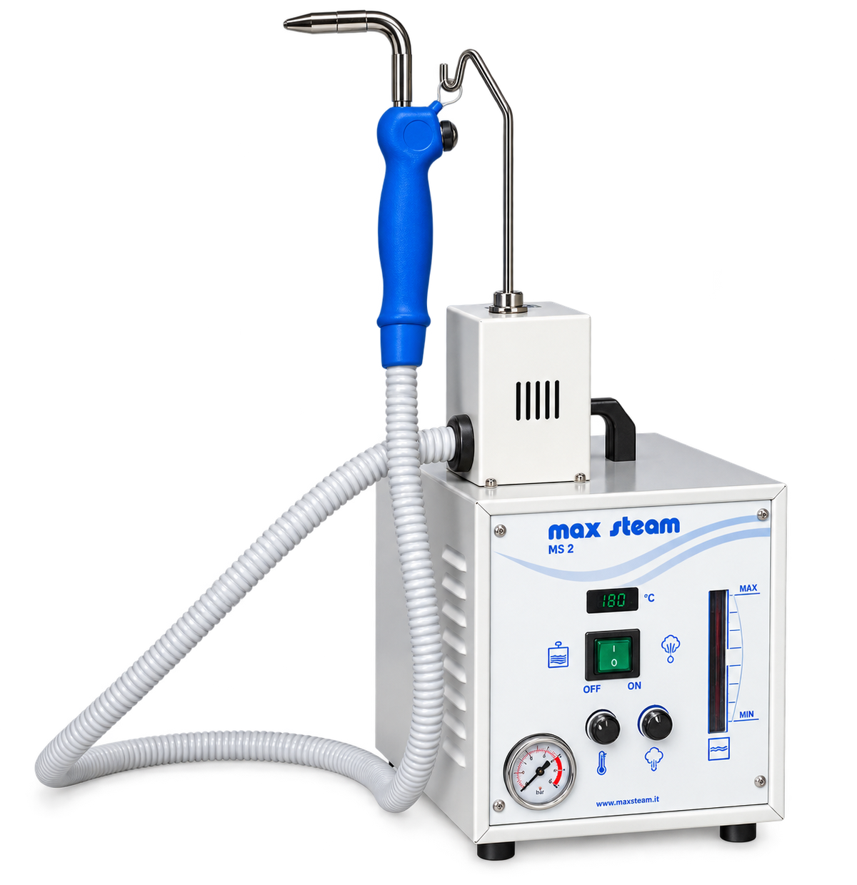 Max Steam MS 5 Dampfstrahler mit 5-Liter-Tank und Manometer