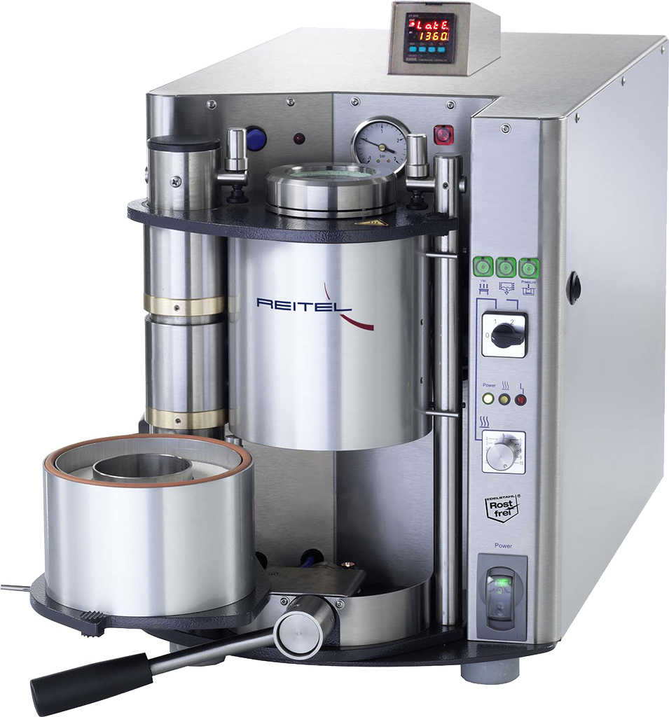 REITEL INDURET MINI Induktions-Gießgerät mit Vakuumdrucktechnik für Edelmetall-, Nichtedelmetall- und Modellguss im Dentallabor.