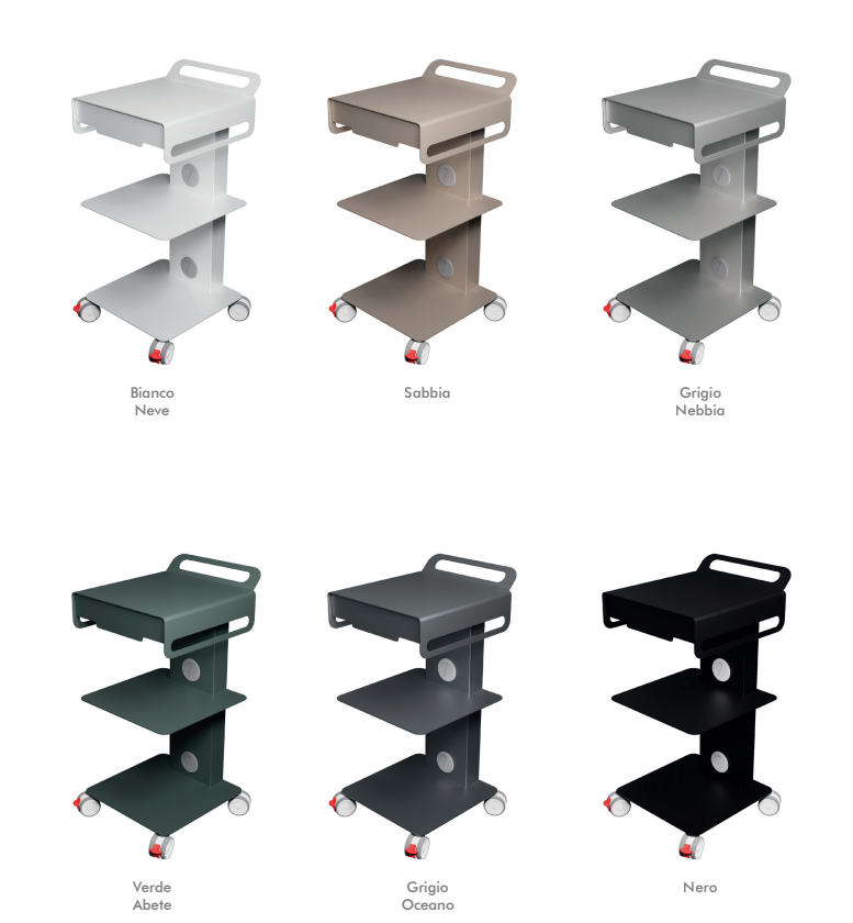 Edarredo Flexi Cart Praxiswagen aus Stahl Dental mit Steckdosen & Schublade
