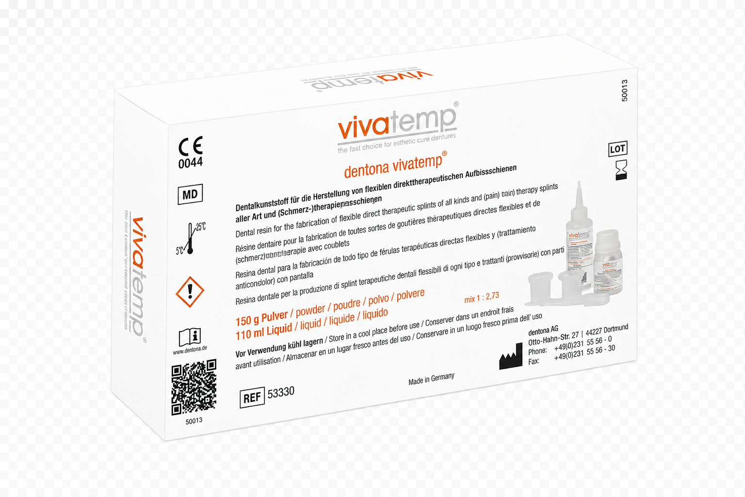 dentona vivatemp® – Schienenkunststoff & Interimsversorgungen