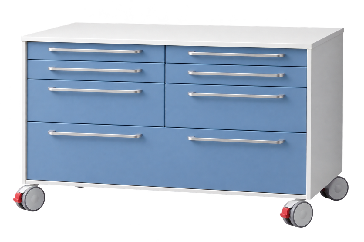 Edarredo Servomille E03 Schubladenschrank Dental-Cart aus hochwertigem Stahl
